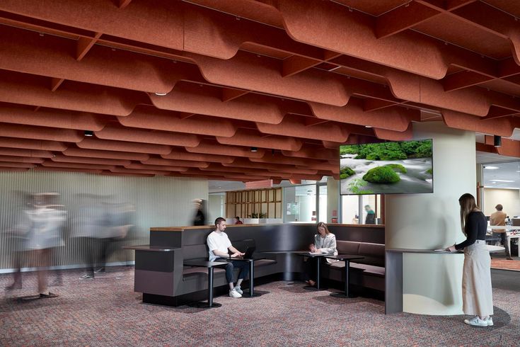 Acoustic ceiling maze at Flinders Uni Festival Tower Woven Image